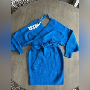 Indikah Bright Blue Knit Wrap Dress 10